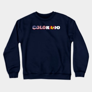 Colorado State Flag/American Flag Logo Crewneck Sweatshirt